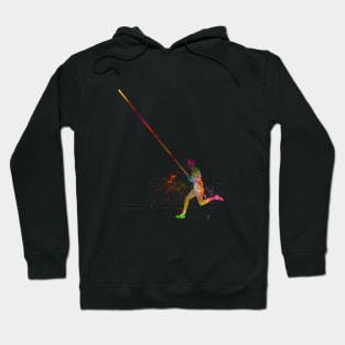 pole vault in watercolor Hoodie